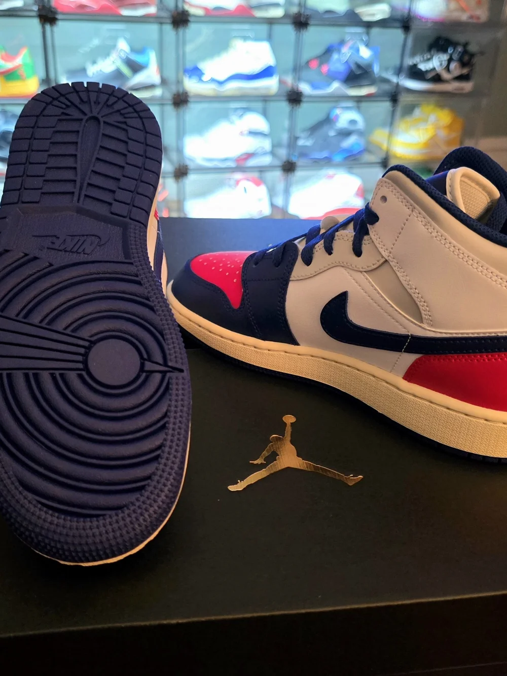 Nike Air Jordan High-Top Sneakers - Red/Blue/White